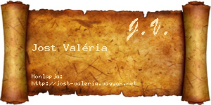 Jost Valéria névjegykártya